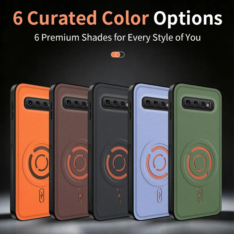 ShockProof Fabric Magnetic Case For Samsung Galaxy S10 Plus S10E S10Plus 4G 5G Wireless Charging Back Cover Coque