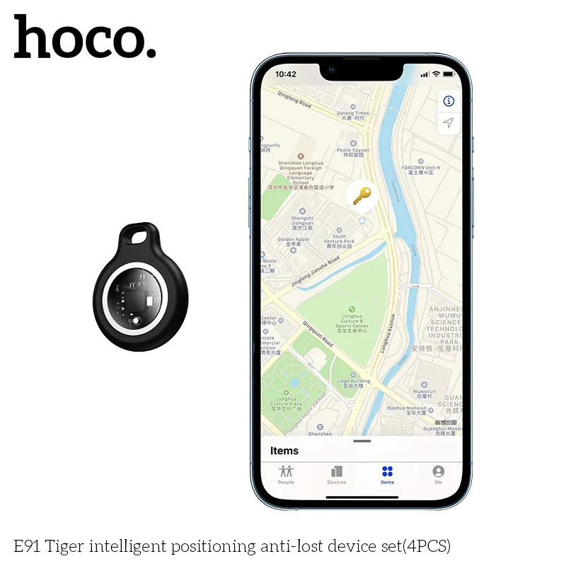 HOCO 4 Piece Anti-lost Tracker for Apple Airtag Replacemen IOS Find My Bluetooth GPS Tracker For Luggage Key Finder with Case