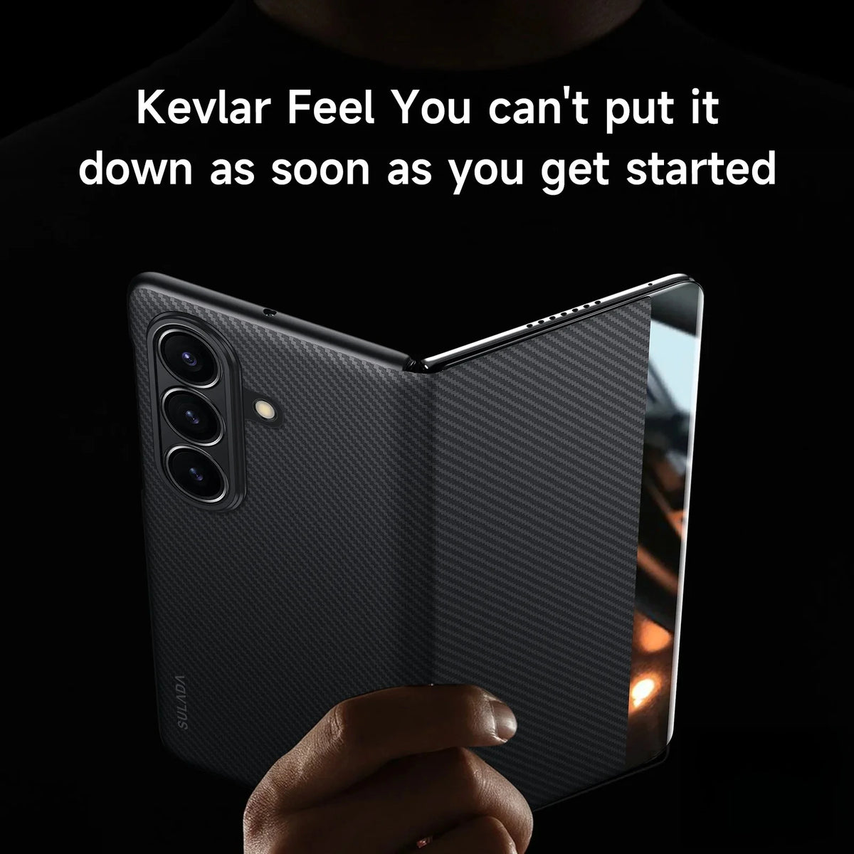 Carbon Fiber Pattern Leather Magnetic Phone Case For Samsung Galaxy Z Fold 7 6 5 4 Business Window View Wireless Charging Cover