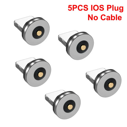5PCS Magnetic Plug Connector Universal Round Magnetic Cable Type C Micro USB Magnet Replacement Parts for Mobile Phones