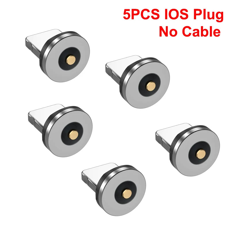 5PCS Magnetic Plug Connector Universal Round Magnetic Cable Type C Micro USB Magnet Replacement Parts for Mobile Phones
