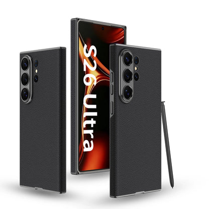 For Samsung S26 Ultra Leather Curved Ultra Thin Case For Samsung S25 Ultra Full Lens Coverage Matte Business Shockproof Cover