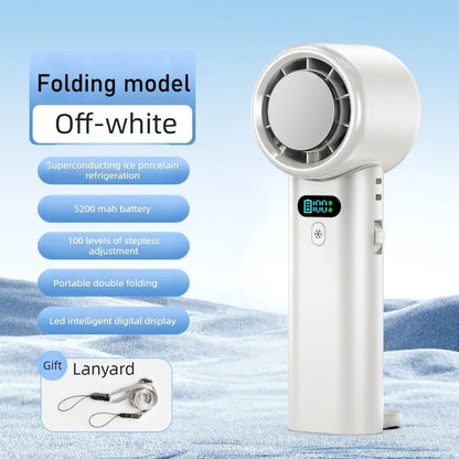 Ice compress high-speed cooling fan handheld fans USB Rechargeable portable mini fan Folding style for Travel,Camping,Outdoor