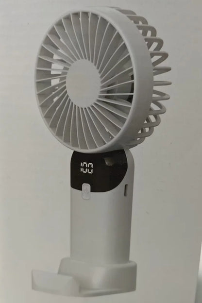 USB Mini Strong Wind Handheld Fan Portable Quiet Rechargeable Desktop Air Cooler with Phone Holder Cooling Fan Outdoor Travel