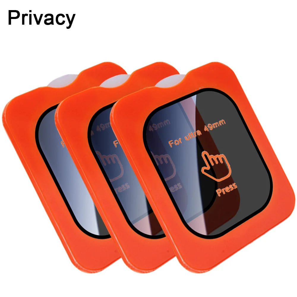 1-5PCS Privacy Tempered Glass Screen Protector with Auto-alignment Installation Frame for Apple Watch Ultra 4 3 2 1 49mm HD Film