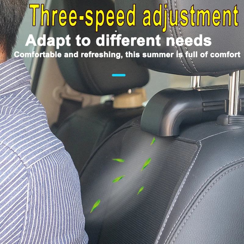 EAFC Mini Car Seat Back USB Fan Foldable Silent Fan 3-Speeds  Adjustable Universal Car Cooler Air Cooling Car Rear Seat Auto