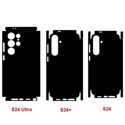 3D Carbon Fiber Skin Grain Full Body Phone Sticker For SAMSUNG GALAXY S25 S24 + S23 Ultra S23 Plus S22 A55 Back +Sides Wrap Film