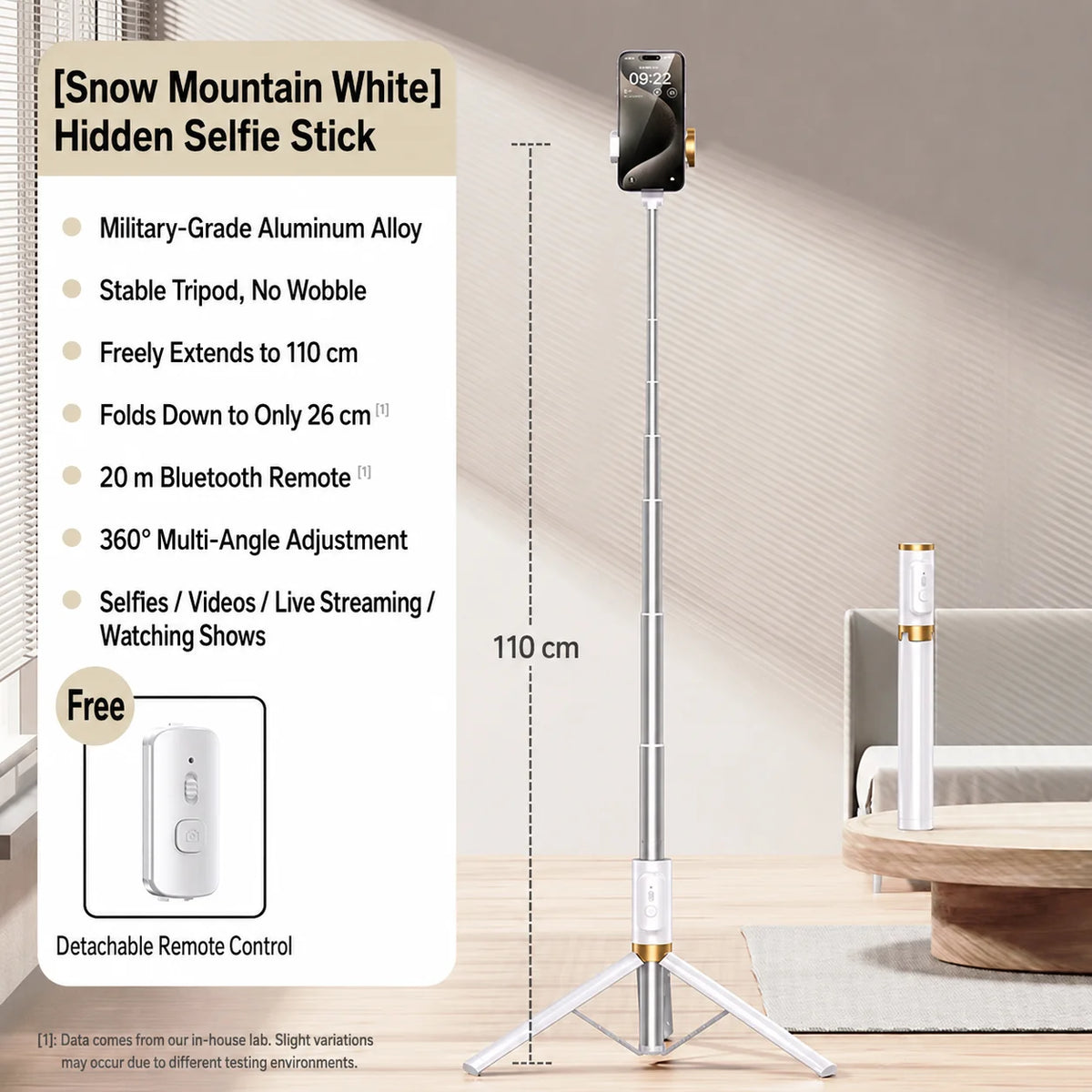 Selfie Stick Wireless Tripod Stand Bluetooth Remote Extendable Tripod for iPhone Mobile Phone Live Streaming