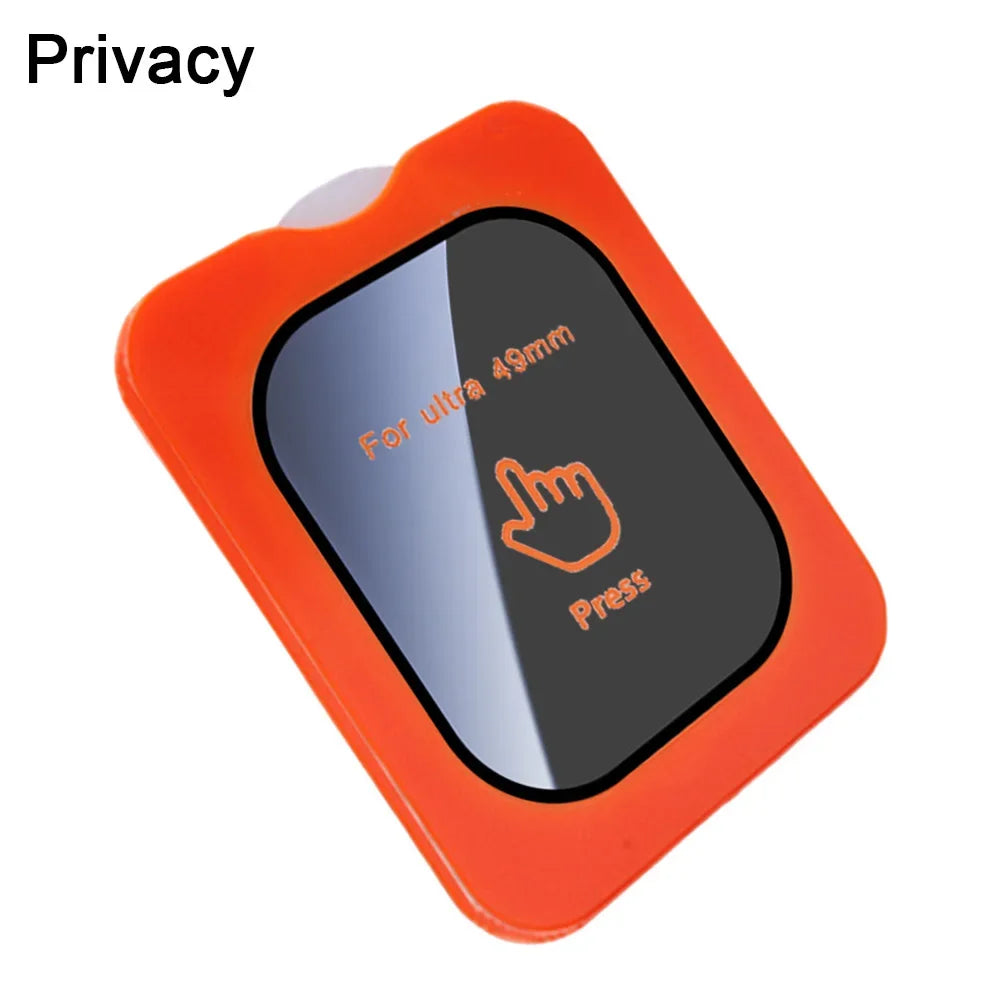 1-5PCS Privacy Tempered Glass Screen Protector with Auto-alignment Installation Frame for Apple Watch Ultra 4 3 2 1 49mm HD Film
