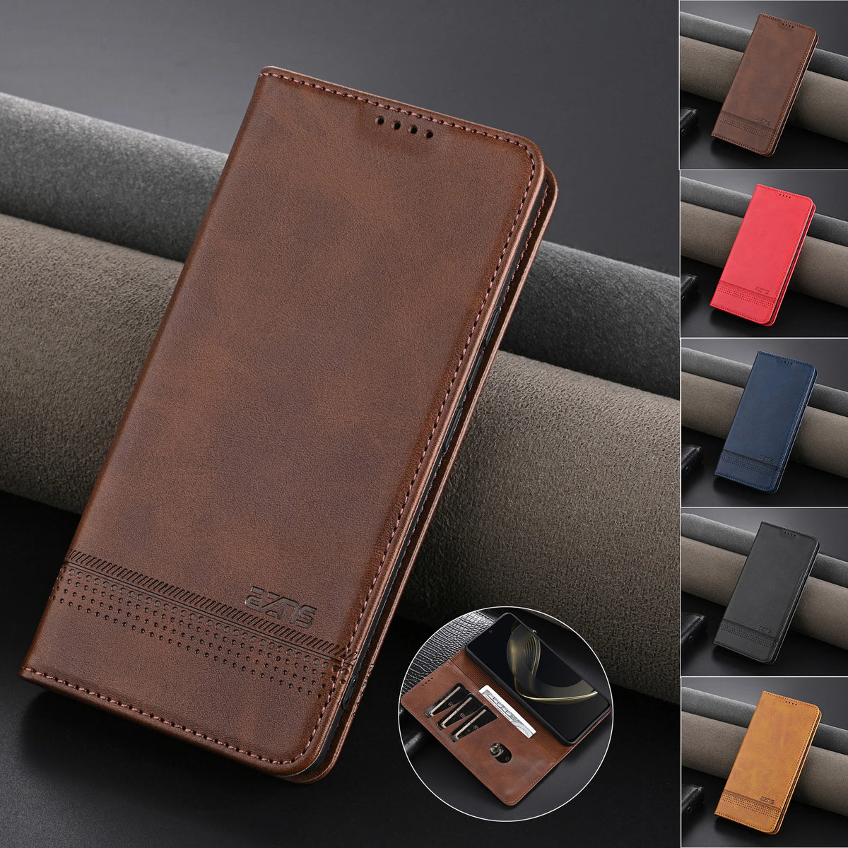 EUCAGR PU Leather Wallet Phone Case For Samsung Galaxy S26Ultra/S25/S24/S23/S22/S21/S22/S21/S20/S10/S9/S8 Cord Slot Holder Cover