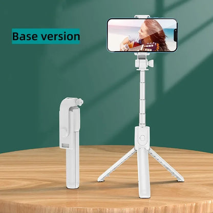 Selfie Stick Tripod Stand with Wireless Bluetooth Remote Extendable Stainless Steel Rod for iPhone Mobile Phones Live Streaming