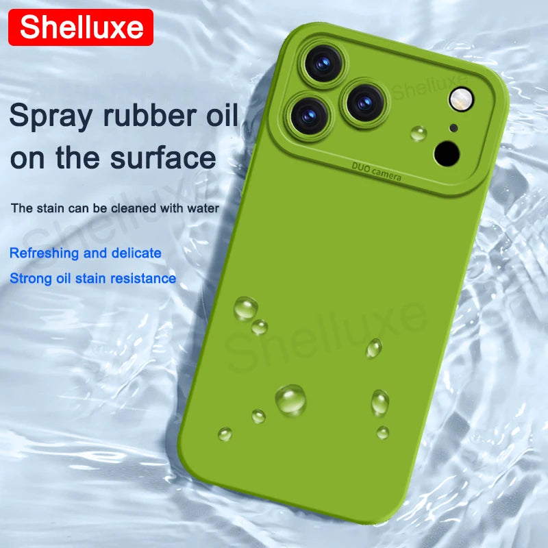 Silky Feel Liquid Silicone Soft Case Shelluxe For iPhone 17 17e 16 16e 15 14 13 Pro Max iPhone17 Air iPhone16 Plus Phone Cases