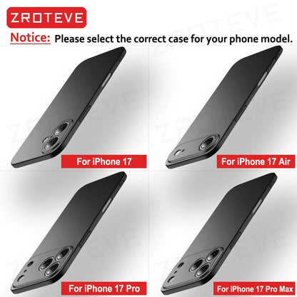 For iPhone 17 16 17e 16e 15 14 13 12 Pro Max ZROTEVE Slim Matte Hard PC Cover For iPhone16 Plus iPhone15 iPhone17 Air Phone Case