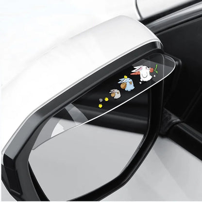 2Pcs Car Rearview Mirror Rain Cover Carbon Fiber Side Mirror Protector Waterproof Shield Rain Eyebrow Universal Auto Accessories