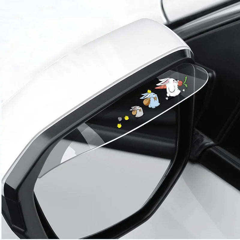 2Pcs Car Rearview Mirror Rain Cover Carbon Fiber Side Mirror Protector Waterproof Shield Rain Eyebrow Universal Auto Accessories