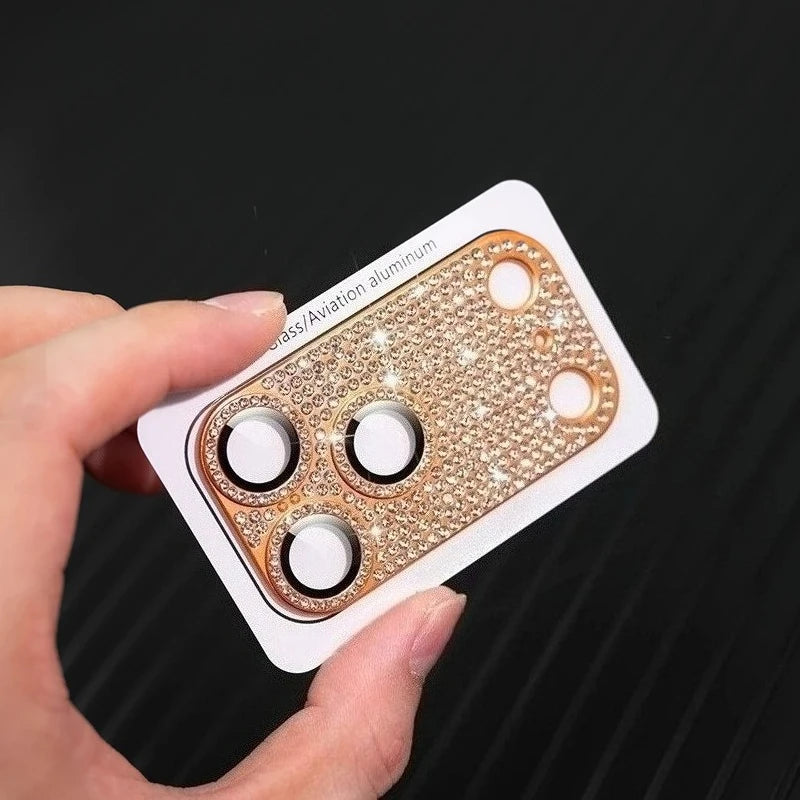 Bling Glitter Rhinestone Camera Lens Protector Full Cover For iPhone 18 17 16 15 14 Pro Max Plus Anti-scratch Camera Protection