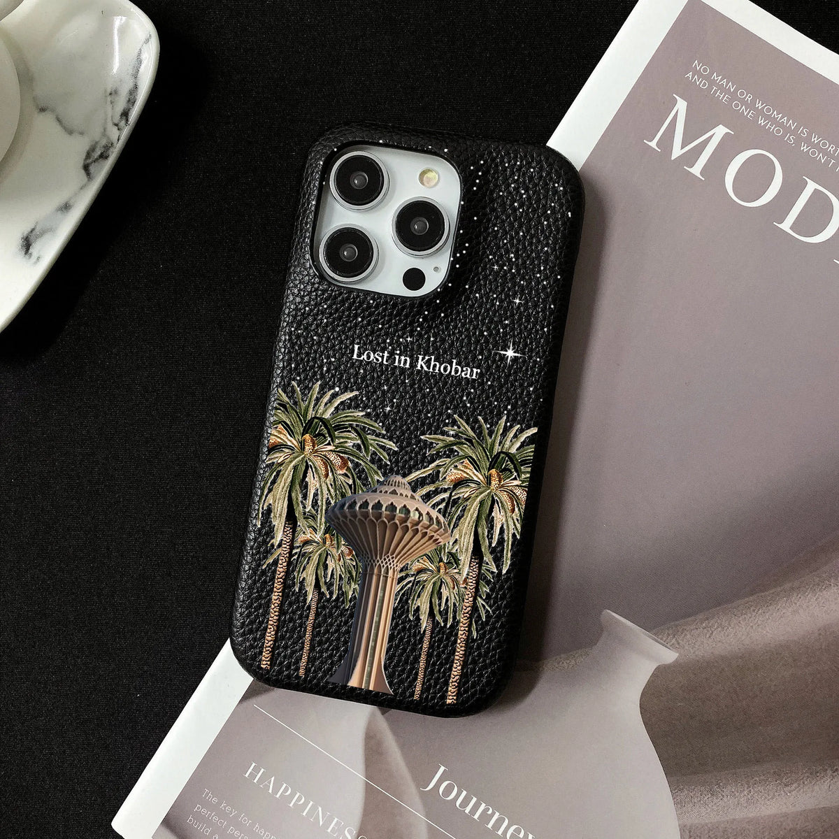 Personalised Inevitable Initial Kafr Letters Name Leather Case for iPhone 11 12 14 13 15 Pro Max Mini 16 Plus Luxury Hard Covers
