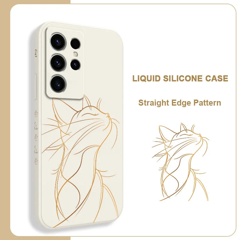 Proud Cat Phone Case For Samsung Galaxy S25 S24 S23 S22 S21 S20 S10 S10E Ultra Plus FE Note 20 Ultra Plus Cover