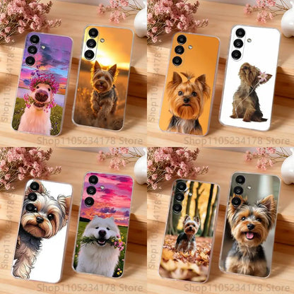 Yorkshire Terrier Dog Shockproof Clear Case For Samsung Galaxy S30,S25,S24,S23,S20,S21,S22,S10,5G,FE,lite,PIus Cover