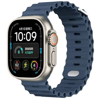 Ocean Silicone strap For Apple Watch Ultra 4 3 2 1 Band 49mm 12 11 10 9 8 7 46mm 45mm 41mm band iWatch 6 5 4 SE3 44mm 40mm 42mm