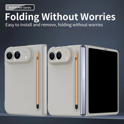 For iPhone Duo Case Ultra-Thin Skin-Friendly Matte With Tempered Film Touch Pen Folding Shockproof Protection Cover Accessories