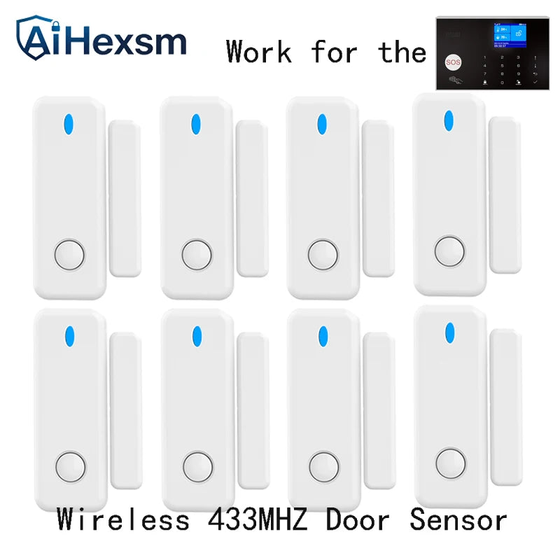 Door Sensor 433MHz Wireless Smart Alarm Security System Switch Signal Window Door Connect to GSM WIFI G30 G12 PG103 Alarm Host