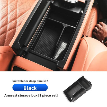 For Deepal S07 S7 Car Armrest Storage Box Organizer Anti Slip Center Console Tray Interior Accessory Shockproof Silicone Holder