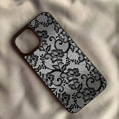Vintage Floral Lace Clear Phone Case for iPhone 18 Pro Max 17 16 15 14 13 11 12 16E Air X XR XS 7 8 Plus SE2022 Shockproof Cover