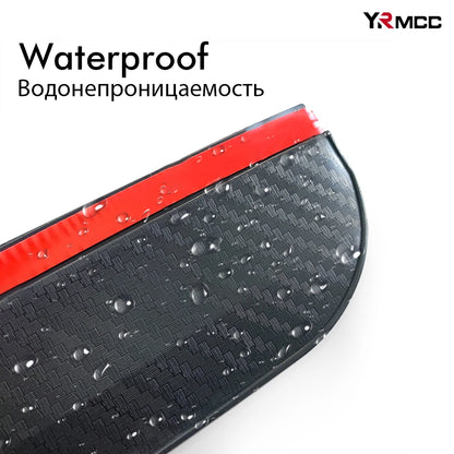 2PCS Car Carbon Fiber Sun Visor Shade Cover Universal Rearview Mirror Rain Eyebrow for Cars Safe Driving Decorate Accessories