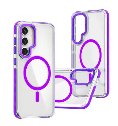 Magnetic Clear Case for Samsung Galaxy A57 A37 A56 A55 A54 A53 A36 A35 A26 A16 A17 A07 A06 4G 5G Metal Lens For MagSafe Cover