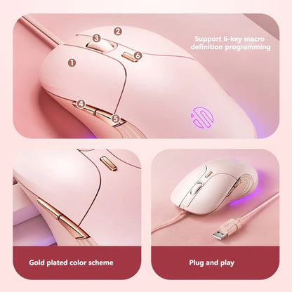 Inphic B8 Wired Mouse 4-speed DPI Adjustment Silent Office Mouse Colorful Breathing Light Effect For PC Laptop