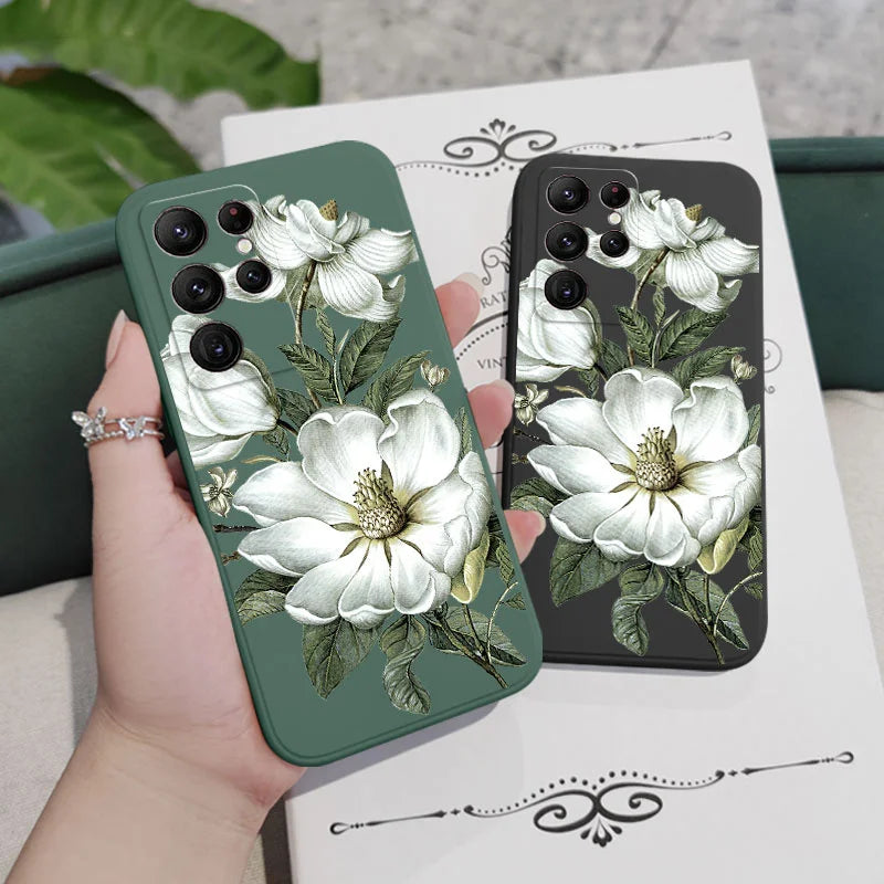 Wild Flowers Phone Case For Samsung Galaxy S25 S24 S23 S22 S21 S20 Ultra Plus FE S10 S9 S10E Note 20 ultra 10 9 Plus Cover