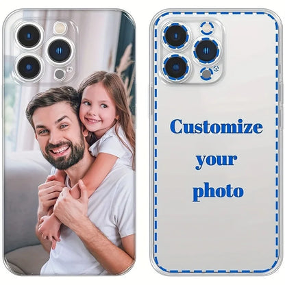 For iPhone 17 16 16e 15 14 13 12 11 Pro Max Mini SE XS X XR 7 8 Plus DIY Photo Customized Soft Case Personalized TPU Back Cover