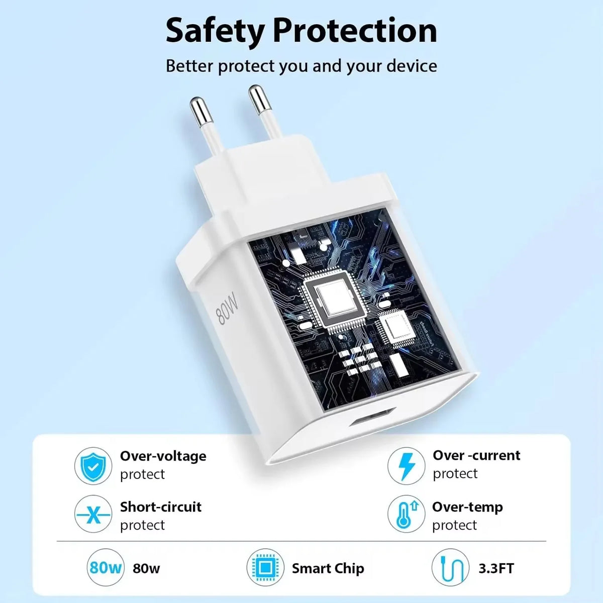OnePlus 80W SuperVOOC EU Fast Wall Charger for OnePlus 10 11 12 Nord CE 2 3 Lite OPPO realme 10 GT NEO 2 3 Type C USB Cable