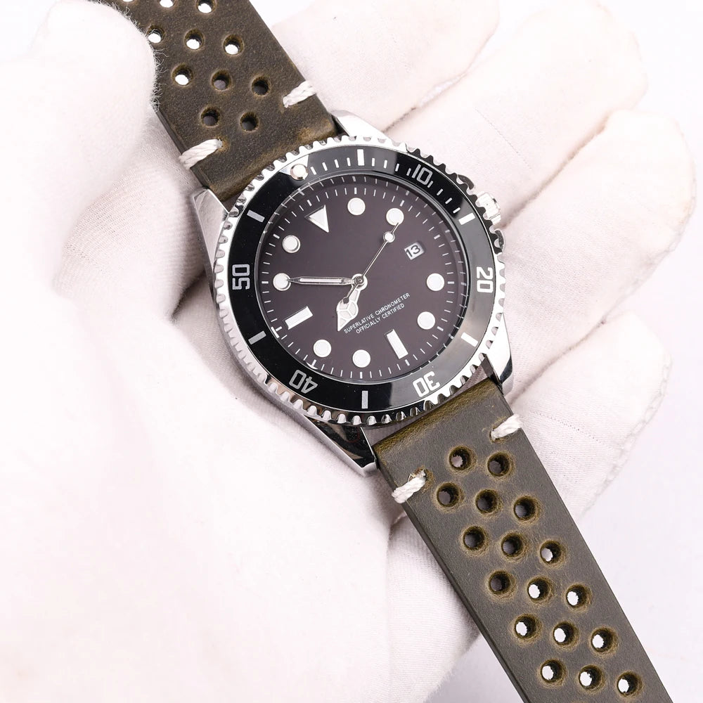 Breathable Watchband Strap Oil Wax Genuine Leather 18mm 20mm 22mm 24mm Women Men Cowhide Wrist Watch Band Black Brown Belt