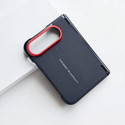 Business Premium Anti‑Scratch PU Leather Foldable Phone Case for IPhone Duo  Slim Hard Shockproof Full‑Edge Protective Cover