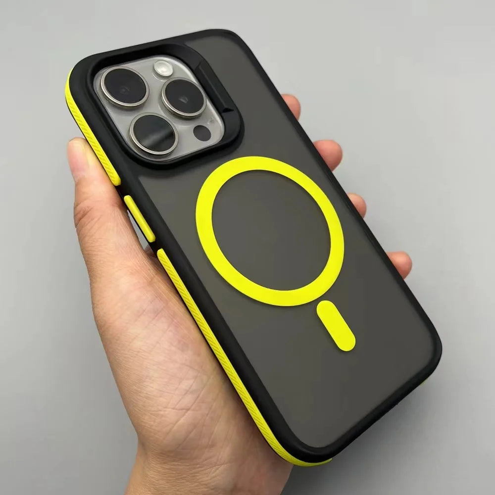 Magnetic Luxury Matte Translucent Armor Shockproof Case For iPhone 16 15 14 13 12 11 Pro Max for Magsafe Wireless Charge Cover