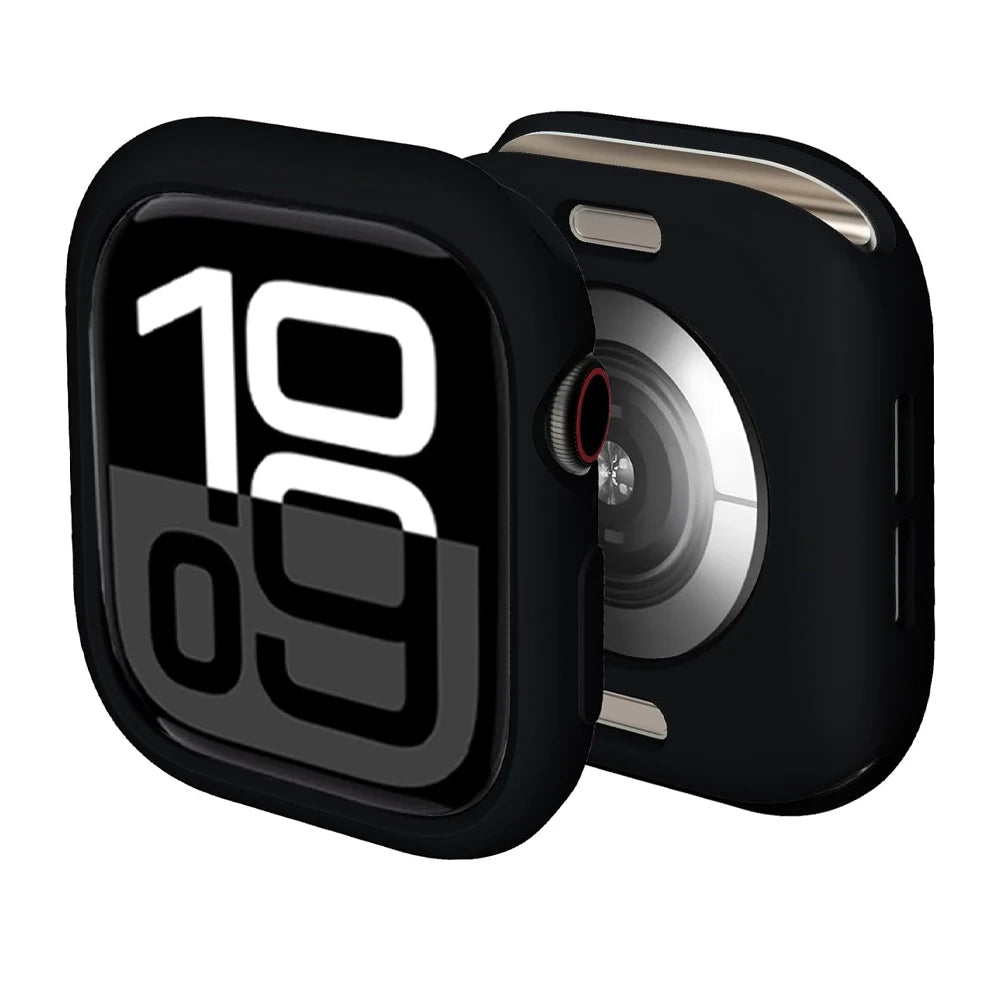Soft Silicone Case for Apple Watch Band 46mm 45 44 42mm 41 40mm Accessories Protectector iWatch Series SE 12 11 10 9 8 7 6 Cover