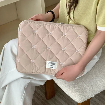 Cute Bow Graphic Laptop Bag Tablet Sleeve Case 11 13.3 14 15.6 Inch For Macbook Air 13 Pro Xiaomi Lenovo Dell Notebook Soft Case