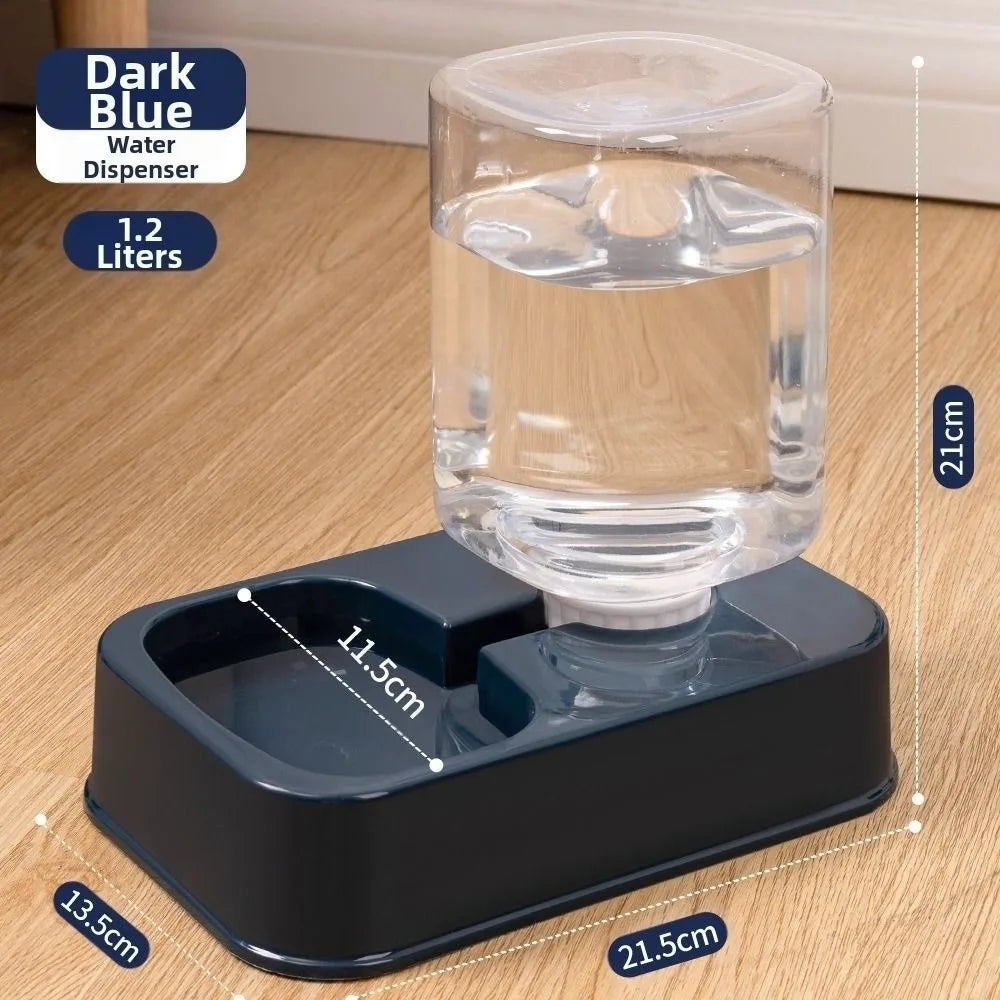 1.2L/1.5L Pet Automatic Feeder Plastic 2 Styles Cat Dog Water Dispenser Feeder Set Large Capacity 3 Colors