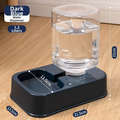 1.2L/1.5L Pet Automatic Feeder Plastic 2 Styles Cat Dog Water Dispenser Feeder Set Large Capacity 3 Colors