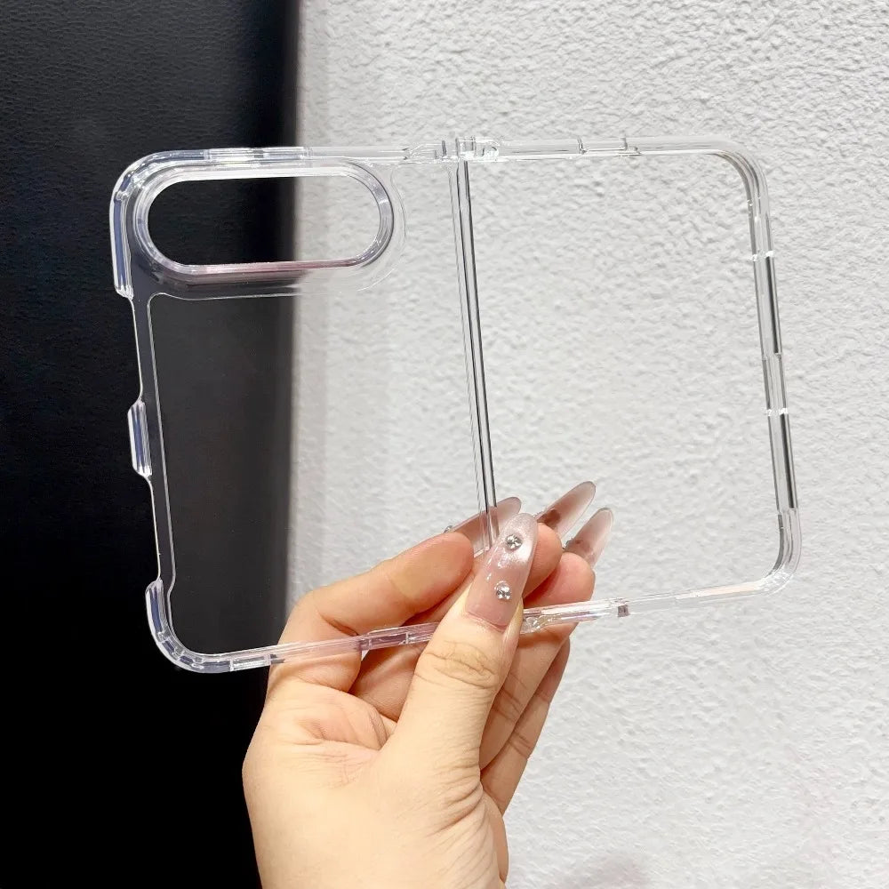 Luxury Transparent Phone Case For iPhone Duo Fold 18 Pro Max 17 16 15 14 Plus 13 12 Pro Max Shockproof Clear Protective Cover