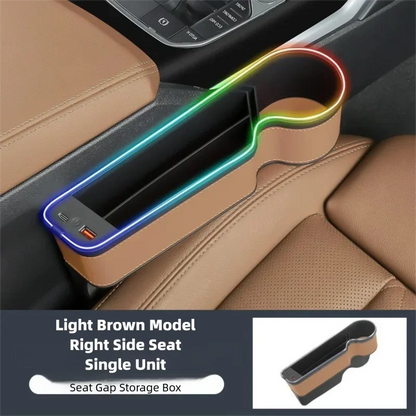 7 Color Led Car Seat Gap Filler Organizer Car Seat Pocket Gap Filler, Car Gap Organizer Storage Console Side Seat Gap Filler