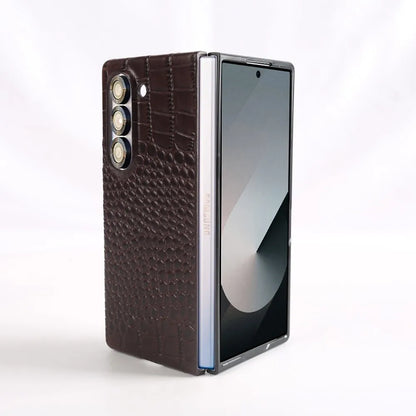 Luxury Hand Crafted Genuine Leather Case For Samsung Galaxy Fold 6 Fold5 3 Mobile Phone Cover Galaxy Z Flip6 Back Shell Coque