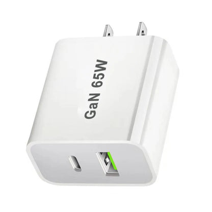 UK/AU/EU/US USB C Charger 65W PD 3.0 GaN Charger Type C Power Adapter With 2-Port Fast Wall Charger Compatible for iPhone 13 USB
