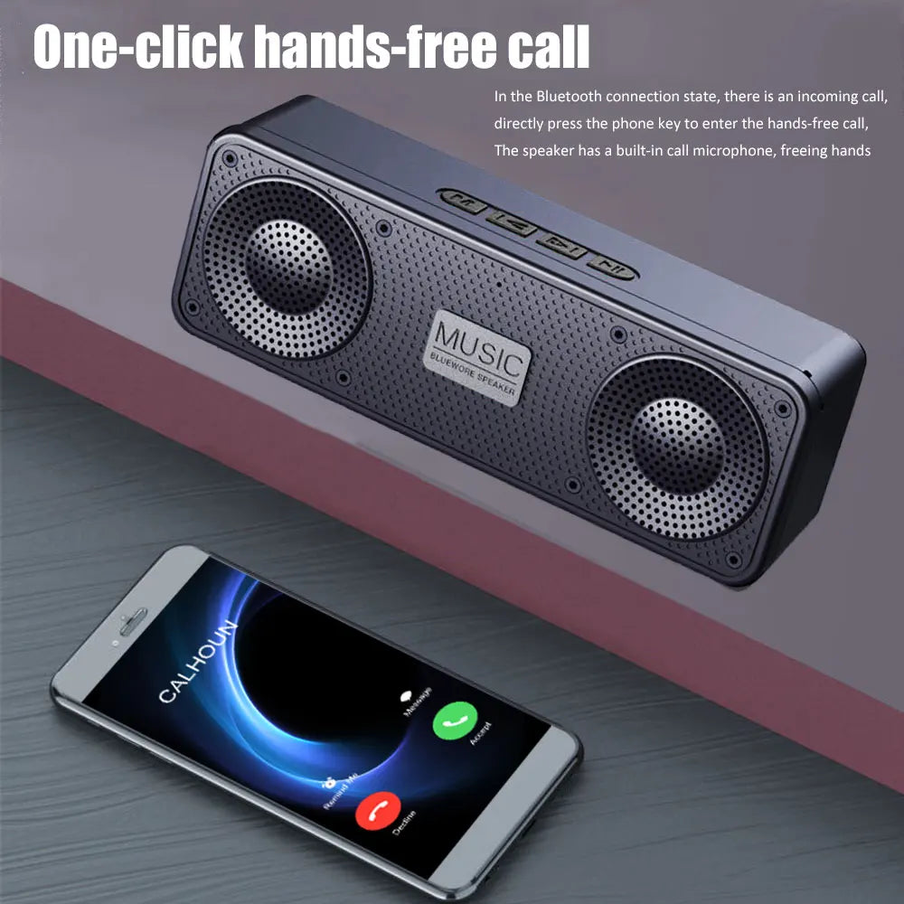 S18 Bluetooth Speaker W/ Subwoofer, FM Radio, 20H Battery, Waterproof, Stereo for Phone/PC Outdoor