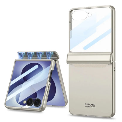 Shockproof Hinge Protective Hard  Phone Case with Front Tempered Glass Film for Samsung Galaxy Z Flip 8 7 Flip8 Flip7 5G Cover
