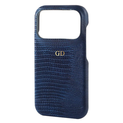 Personalise Gold Silver Initials Letters Leather Case For iphone 15 14 13 16 17 18Pro Max 14 16 Plus Luxury Lizard PU Hard Cover