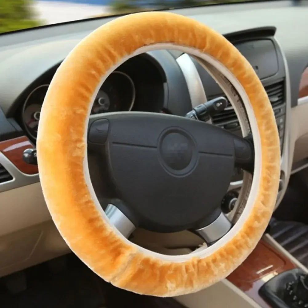 Universal Car Auto Steering Wheel Cover Warm Soft Fuzzy Plush Winter