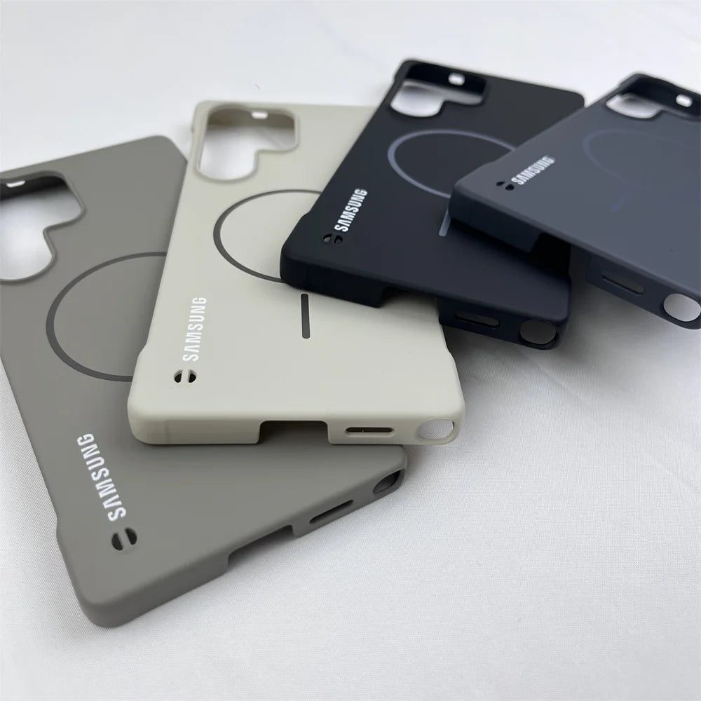 Slim Frameless Matte PC Magnetic Case For Samsung S26 S25 S24 S23 S22 Ultra Plus FE S25edge For Magsafe Wireless Charger Cover